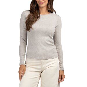 ELIE TAHARI Tan Long Sleeve Crew Neck Top